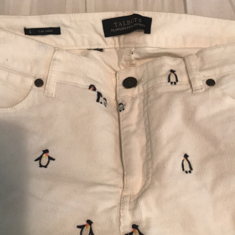 Talbott penguin corduroy slim ankle pants - Picture 2 of 7